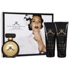 KIM KARDASHIAN "GOLD" 3PC 3.4 OZ EDP + 2 PCS [WSET]